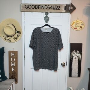 Vintage SEPARATE ISSUE Polkadot Black/ White Retro Blouse Sz 22W